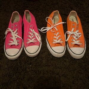 Pink and Orange Converse